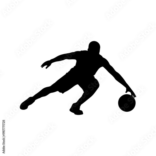 Player executing crossover dribble with speed and control sports concept Vector illustration