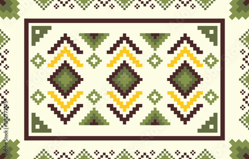 Retro seamless pixel pattern vector with geometric 8-bit design, suitable for digital backgrounds, textile prints, and retro game-inspired products. drew this by myself, It's not AI generate