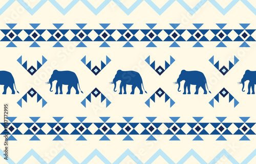 Seamless elephant pattern vector in simple cartoon style, ideal for kids fabric, nursery wallpaper, souvenir design, and textile prints. drew this by myself, It's not AI generate