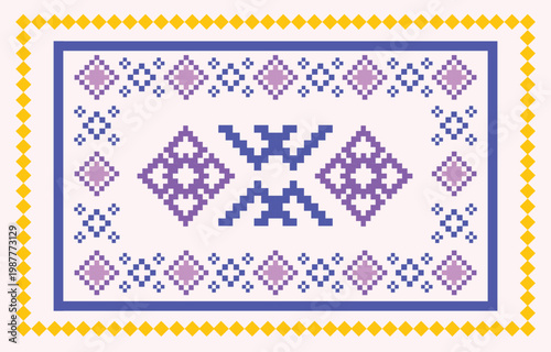 Retro seamless pixel pattern vector with geometric 8-bit design, suitable for digital backgrounds, textile prints, and retro game-inspired products. drew this by myself, It's not AI generate
