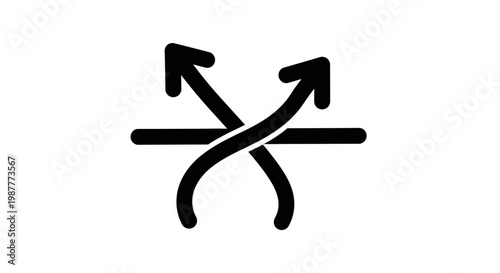 Isolated black silhouette of a Chinese and Japanese calligraphy kanji character brush art symbol vector illustration on a white background