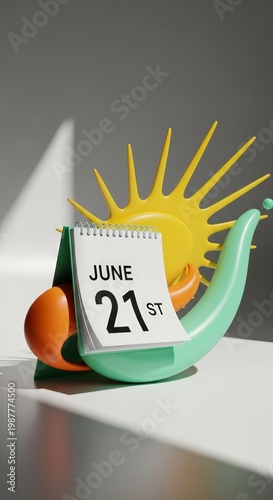 Summer Solstice Calendar June Twenty First.