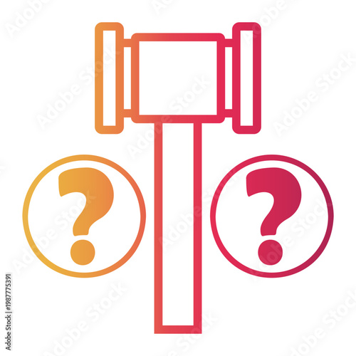 decision Line Gradient Icon