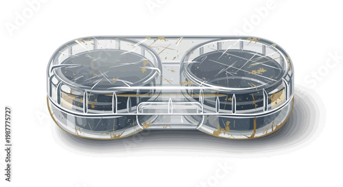 Dirty Contact Lens Case with Old Solution