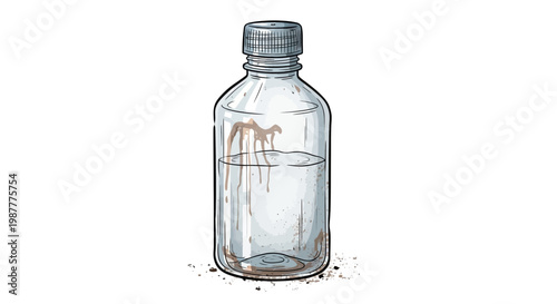 Dirty water bottle illustration