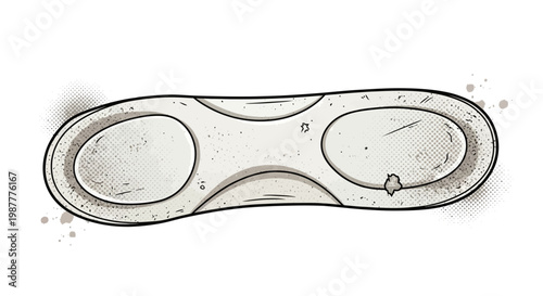 Retro portable music player, vintage MP3 player illustration