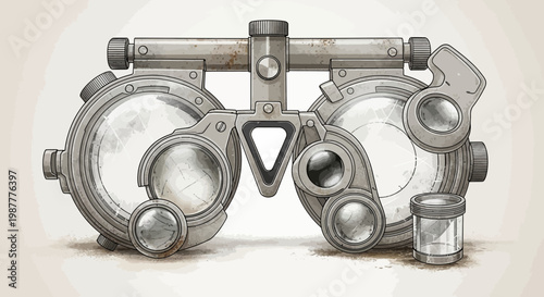 Vintage Phoropter Eye Exam Tool