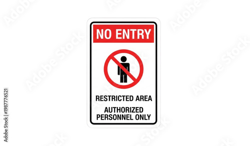 No entry sign restricted area authorized personnel only warning sticker vector illustration Free Download No entry sign restricted area authorized personnel only warning sticker vector illustration - GFXLoad
