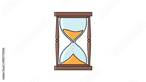 Traditional wooden hourglass with flowing golden sand representing the passage of time and importance of deadlines.