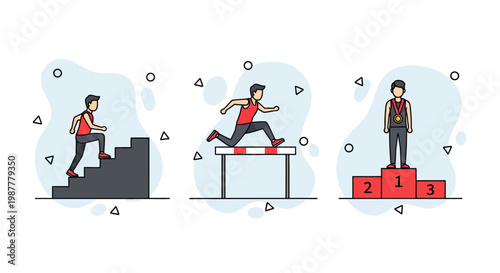 Man up steps jump wall win gold for best work path goal and big gain