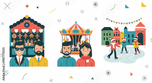 Xmas Fair Fun Ice Play Toy Shop Food Gift Snow Cold Park City Sale Walk