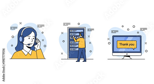 Professional customer service support excellence representative providing technical assistance help desk communication feedback and online business solution satisfaction