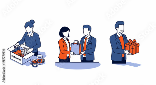 Gift tea box bag man guy girl gift etiquette give set share act joy fun