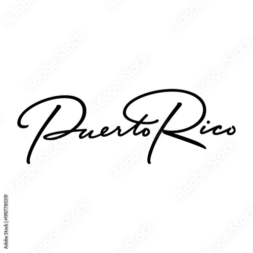 Puerto Rico Script Lettering In Elegant Cursive Calligraphy