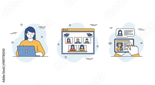 Boy and girl study at home with web tech for school via app using pc