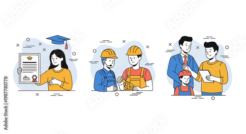 Vocational Skill Training Education Career Path Success Professional Learning Workers Diploma Graduation Mentor Workshop School Course Future Student Path