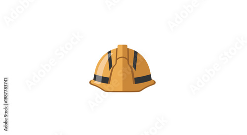 Yellow hard hat on white background, safety helmet, construction worker gear