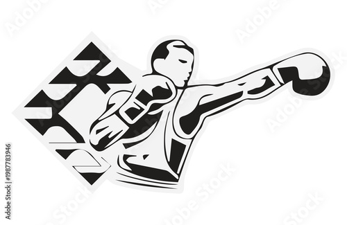 Boxing Fighter Vector Logo Illustrations Art