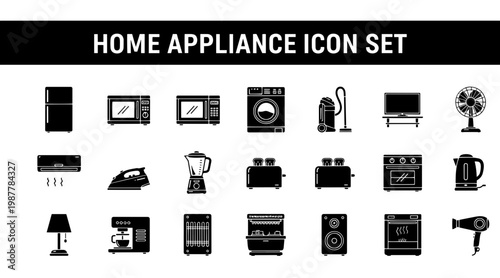Home Appliance Icon Set Minimalist
