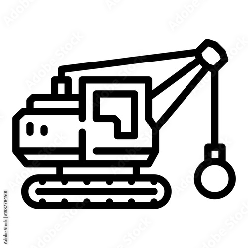 wrecker excavator icon