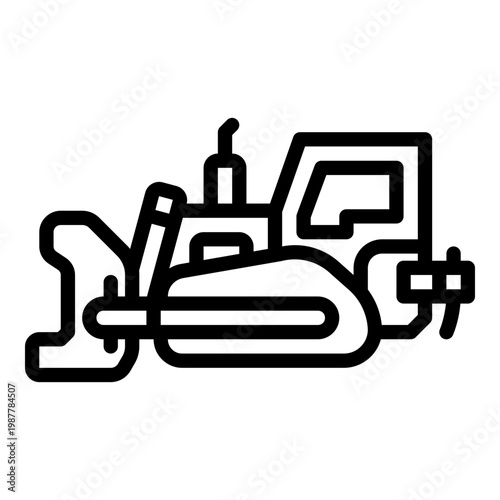 bulldozer line icon