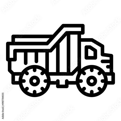 dump truck line icon