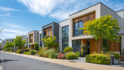 a photo of modern, traditional semi-detached houses in the newgrizedale new build development.