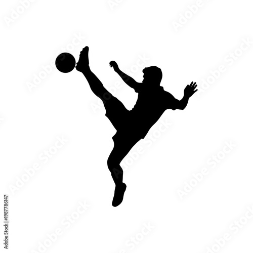 Soccer player executing backward kick trick move with control Vector illustration