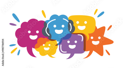 Messaging Icons Pack – Speech Bubbles with Emotions