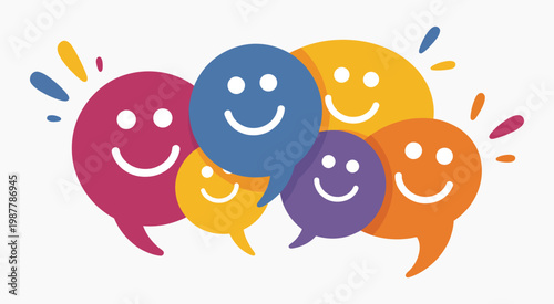 Emoji Speech Bubbles Collection – Colorful Chat Icons Set
