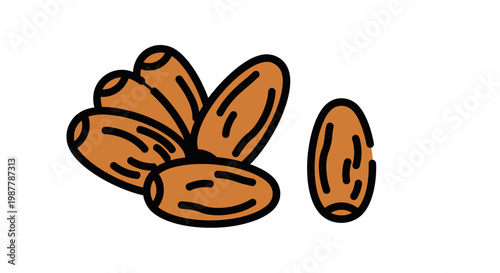 Close up of dates on white background food illustration for various purposes