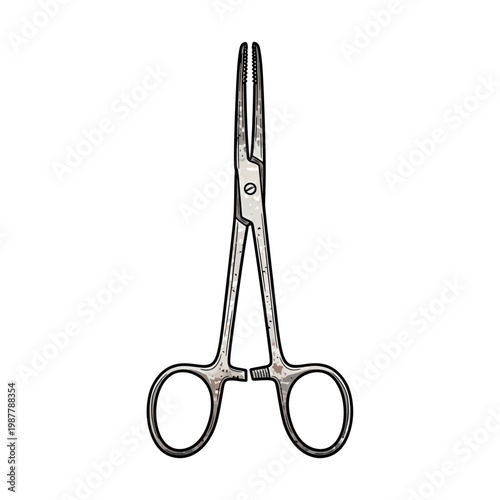 Surgical Forceps, Medical Instrument, Illustration