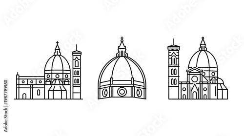 Florence Cathedral Outline Set