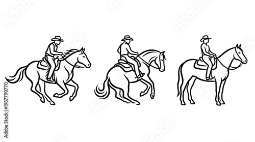 Horse Rider Sequence Galloping Trotting and Standing