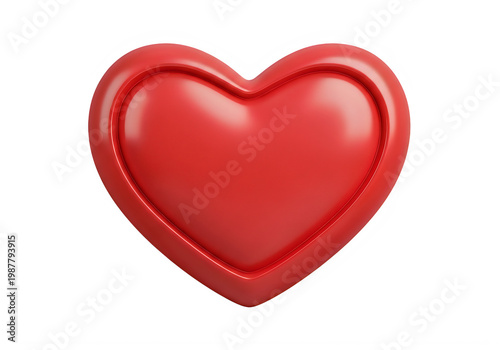 A shiny red heart shape symbolizing love and affection