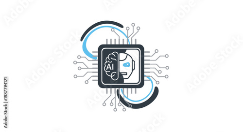 AI Robot Brain Chip Technology Concept