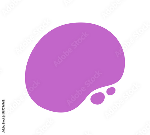 Purple amorphous shape in flat abstract style with smooth fluid splash form set. Organic asymmetric blob with solid color acts as background. Modern set element for creative minimal concepts.