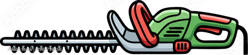 Hedge Trimmer Electric Gardening Tool Illustration for Yard Work