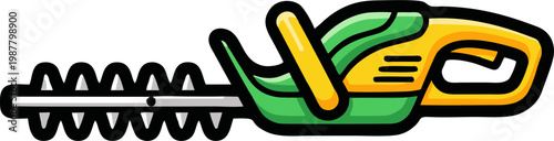 Hedge Trimmer Illustration for Garden and Landscape Maintenance