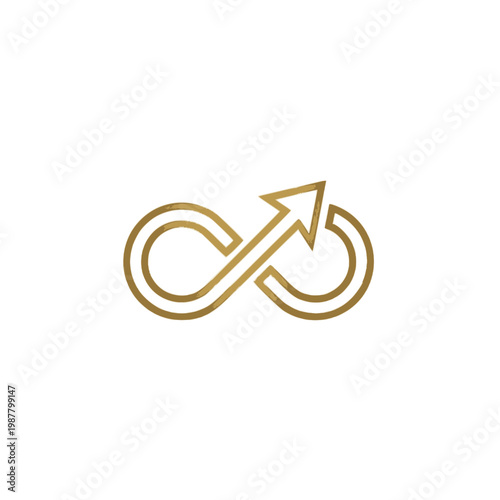The infinity symbol merges with an arrow forming a continuous loop.