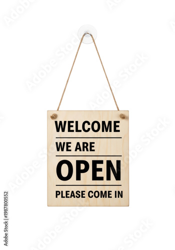 Light beige wooden rectangular sign with 