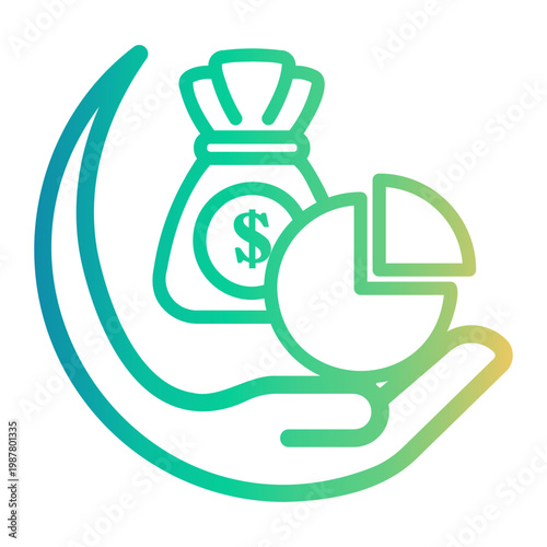 money bag Line Gradient Icon