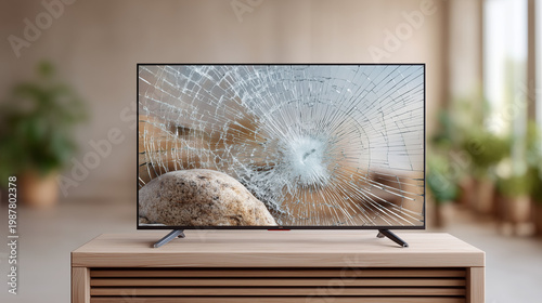 Cracked Screen TV: A modern...