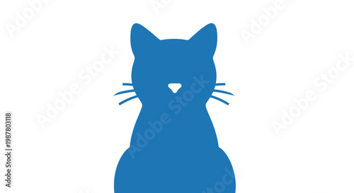 Blue silhouette of a cat face.
