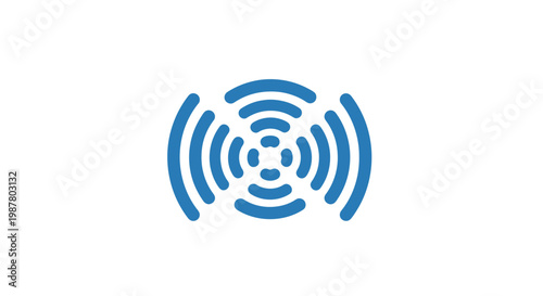 Blue sound wave symbol logo graphic.