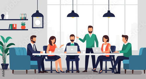 Business people sitting at a table.