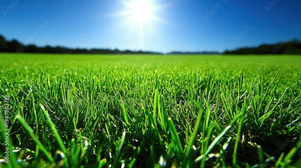 Obraz premium Pristine Green Grass Lawn Perfect for Outdoor Scenes