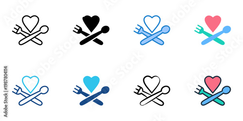 Healthy diet icons set multiple style collection. Editable stroke 
