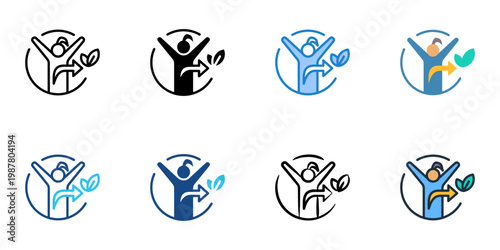 Body detox icons set multiple style collection. Editable stroke 
