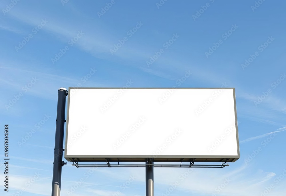 Fototapeta premium Clean, modern billboard on a clear sky background, brand, advertising